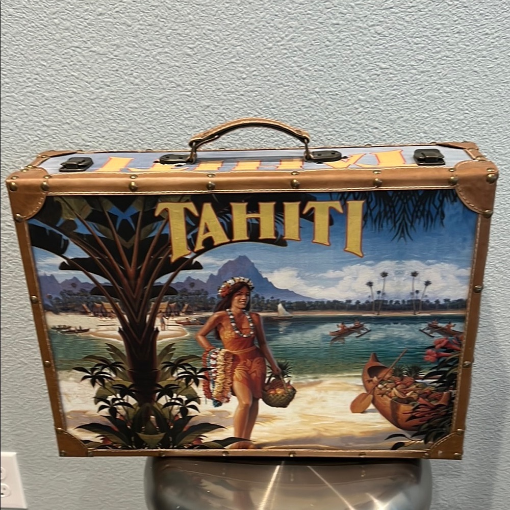 Vintage Tahiti Themed Suitcase
